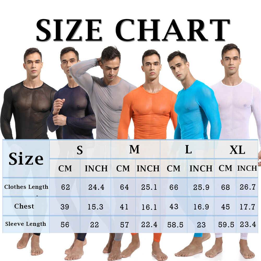 Sexy Mens Top Pants Mesh Perspective Fitness Suit Casual Home Wear T-shirt Pants