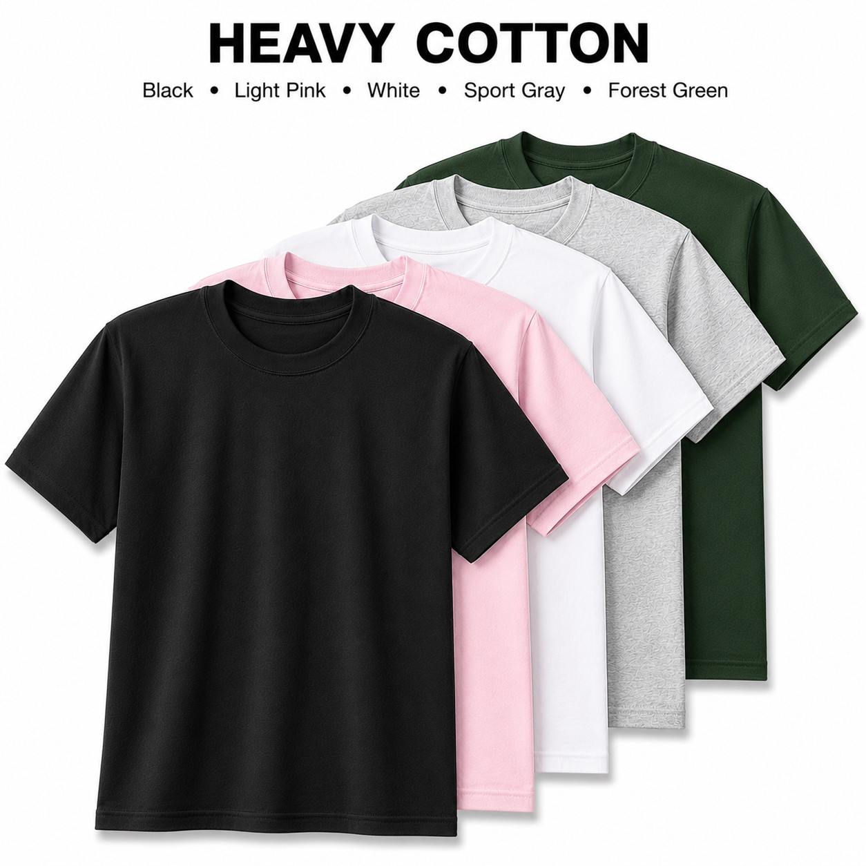 Gildan Heavy Cotton 5000 T-Shirt 3 & 5 Pack Men’s Blank Crew Neck Tee S-5XL