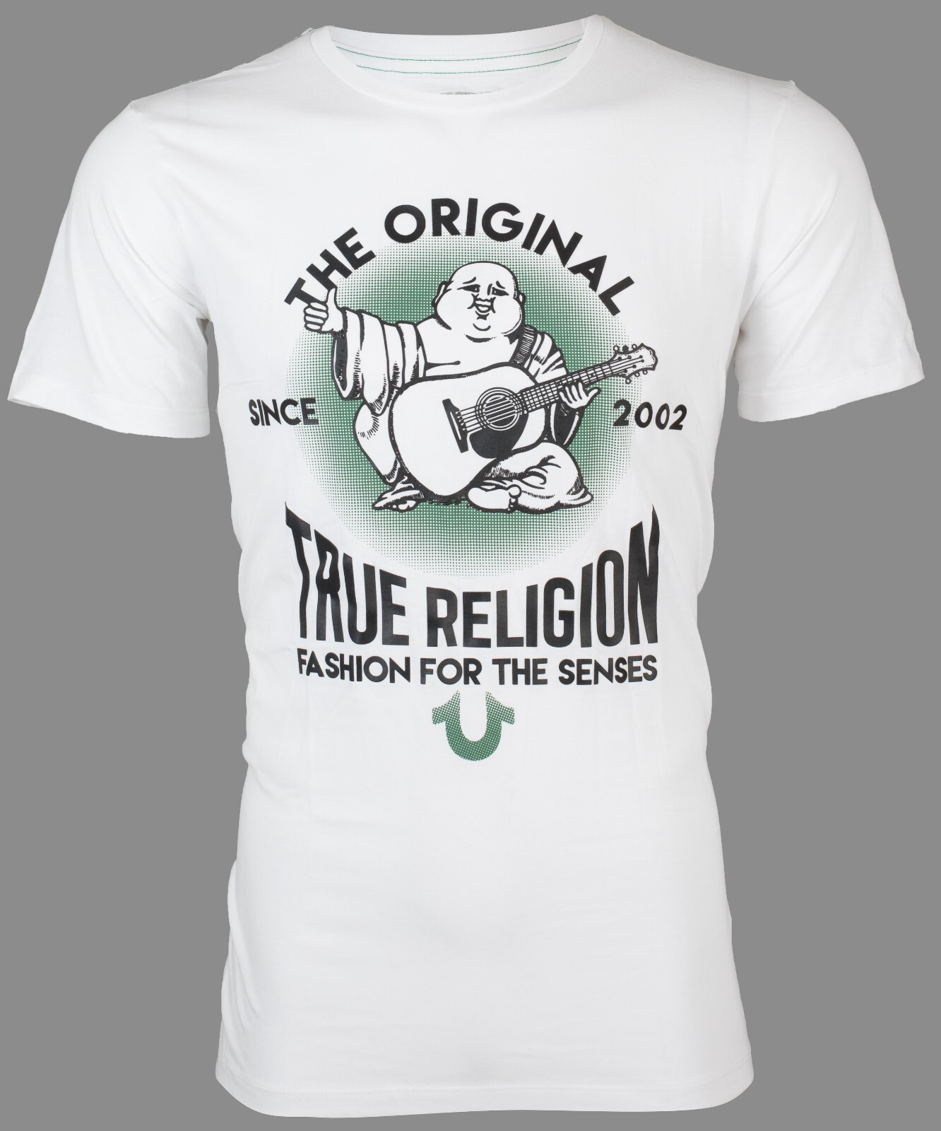 $69 TRUE RELIGION White REAL DEAL BUDDHA Short Sleeve Designer Graphic T-shirt