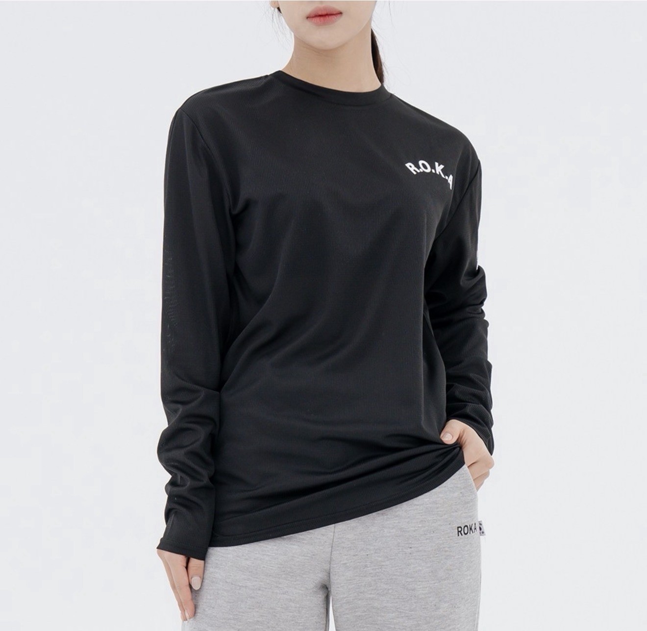 ROKA Korea Army Long Sleeve T Shirt Military Training Casual Gym Wear