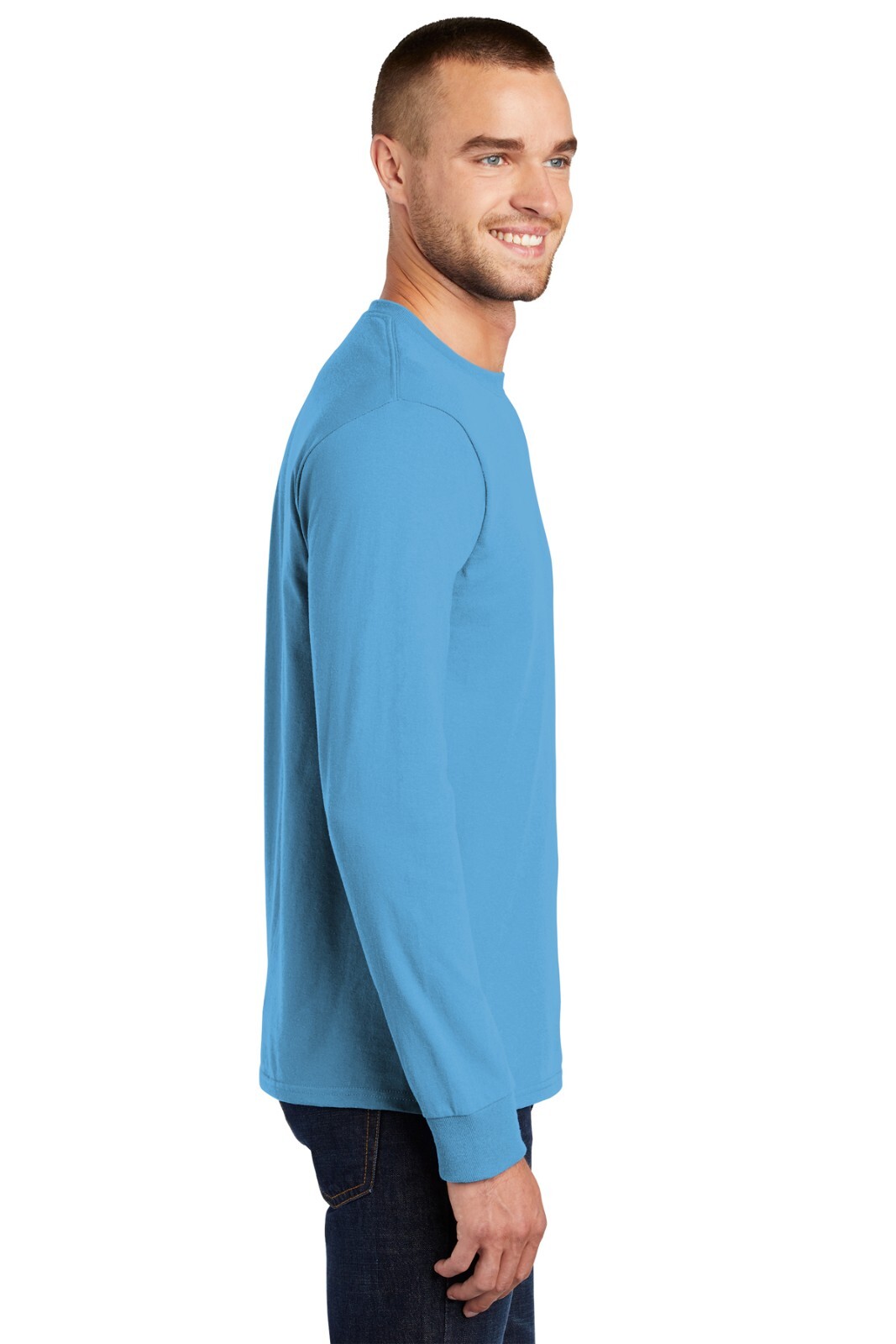 Port & Company PC61LST Mens Big & Tall Long Sleeve Essential Crew Neck T-Shirt