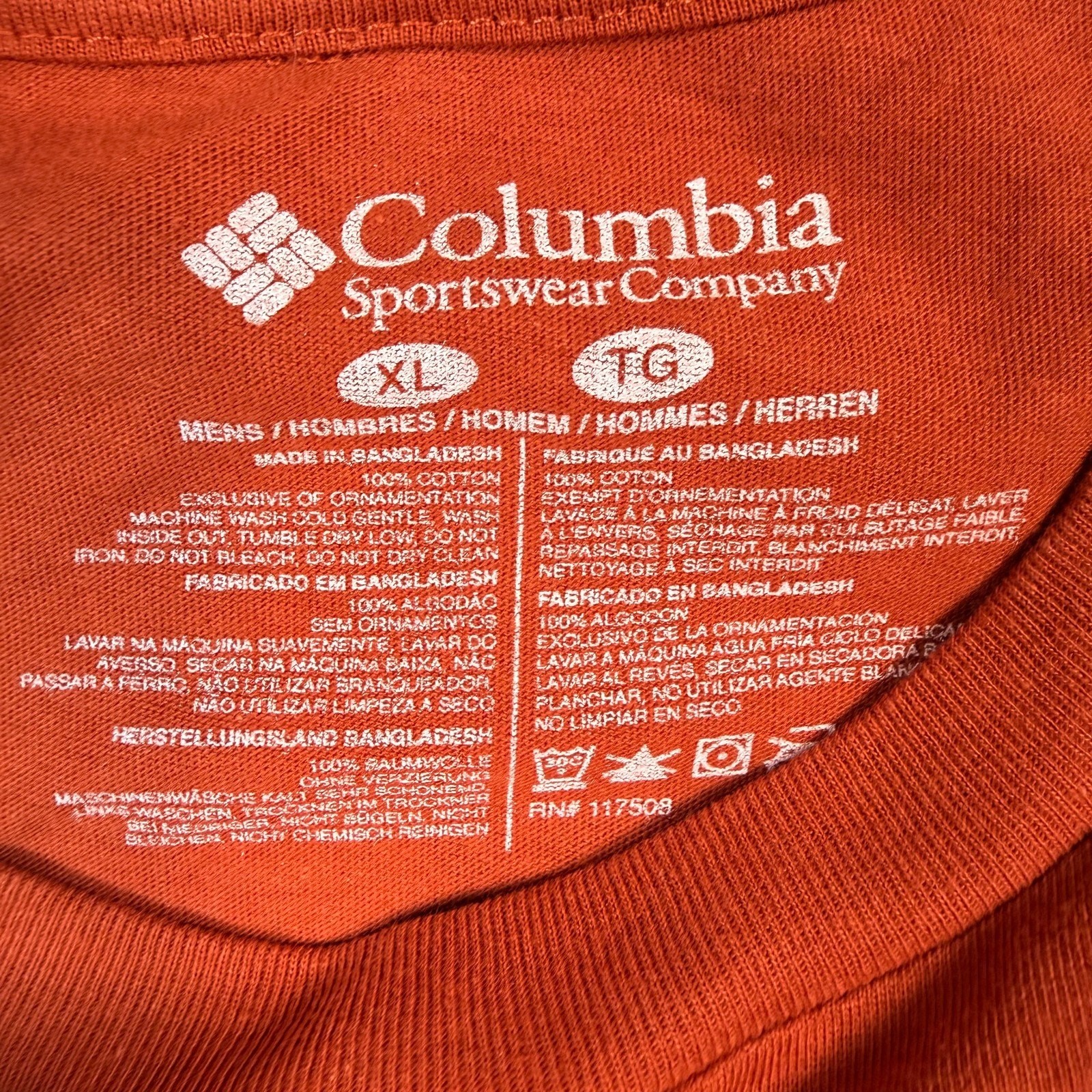 NWT Columbia Mens Burnt Orange Sportswear Logo Short Sleeve T Shirt Size XL