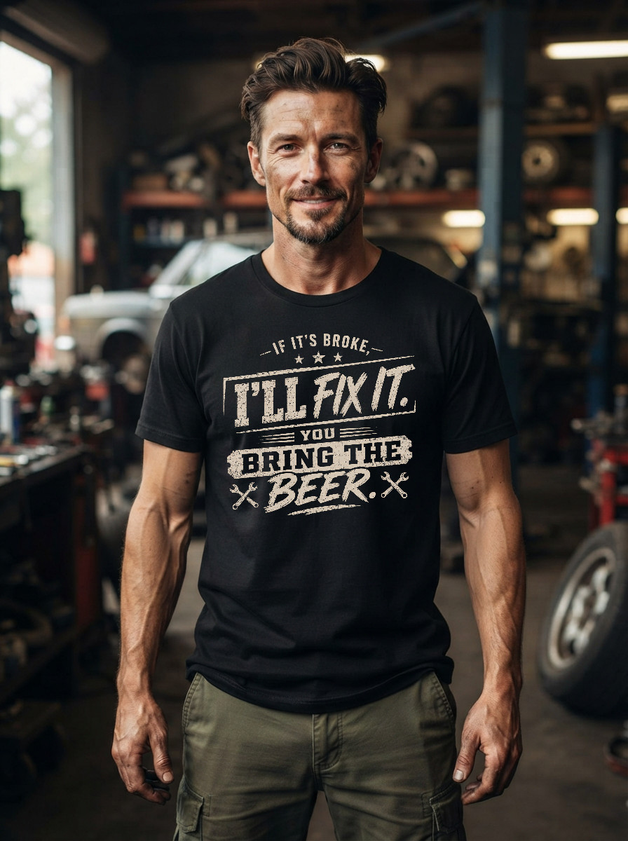 If It Is Broke I Will Fix It Beer Humor Unisex Garment-Dyed T-Shirt