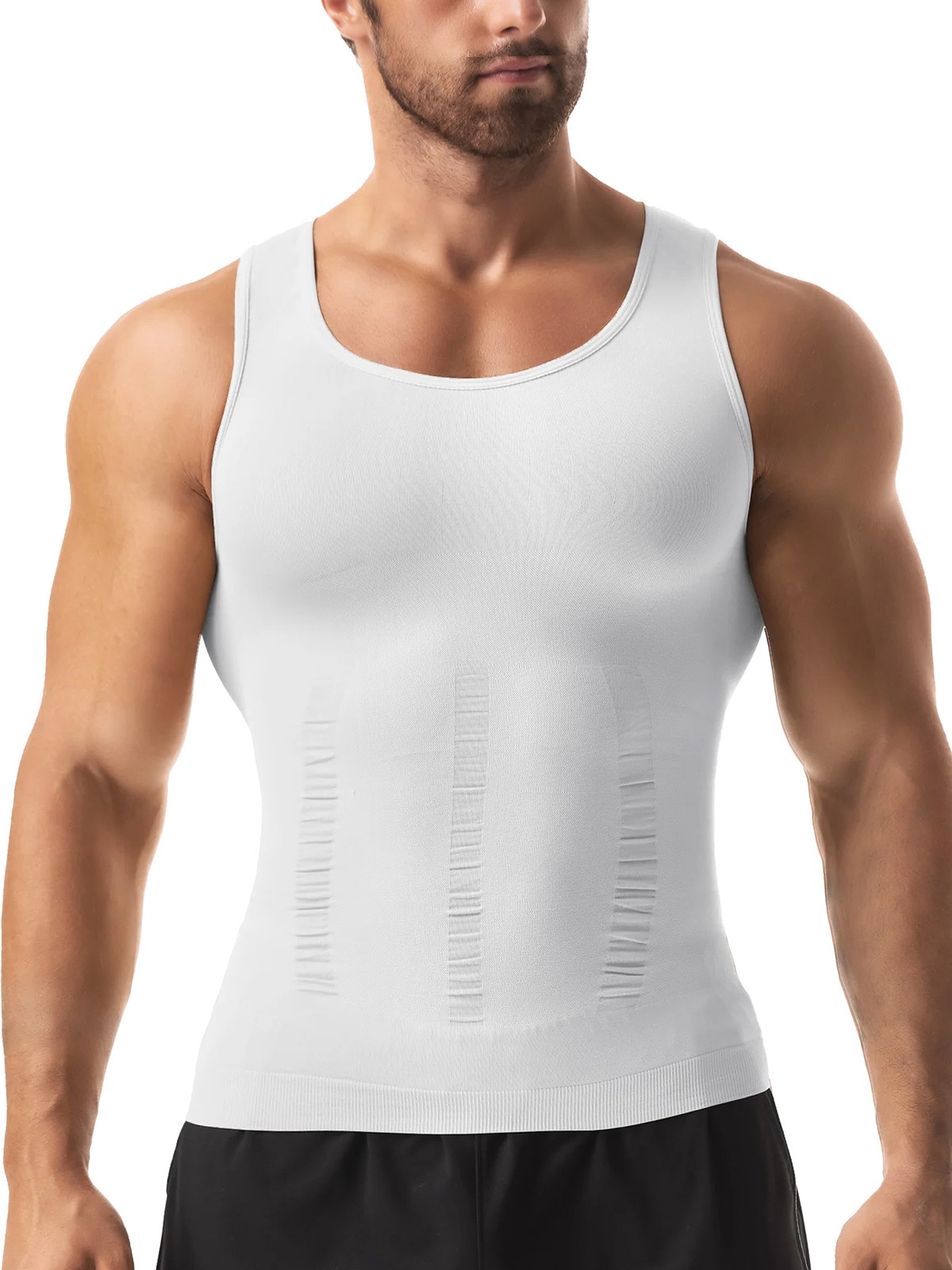 Men Slimming Body Shaper Compression Shirt Tummy Control Vest Fitness Tank Tops