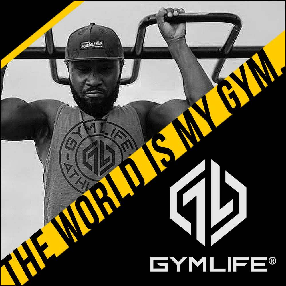GYM LIFE® Fuse Power Up Mens Athletic T-Shirt Workout Exercise Fitness Tee Black