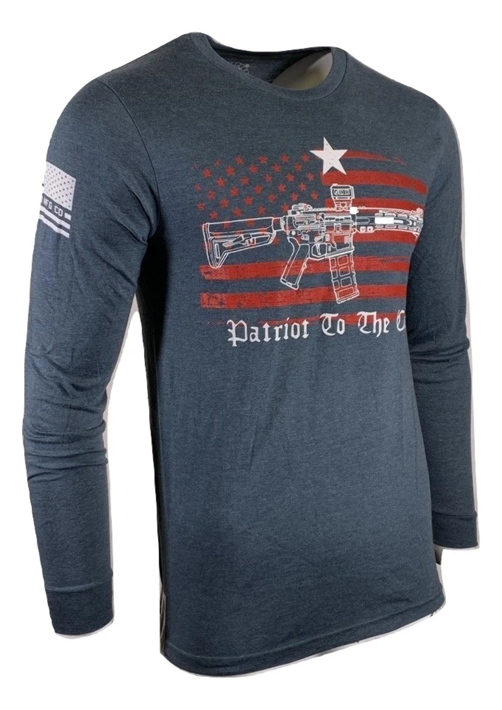 Howitzer Style Men’s T-Shirt PATRIOT TO THE CORE Gray Military Grunt S M L XL 2X