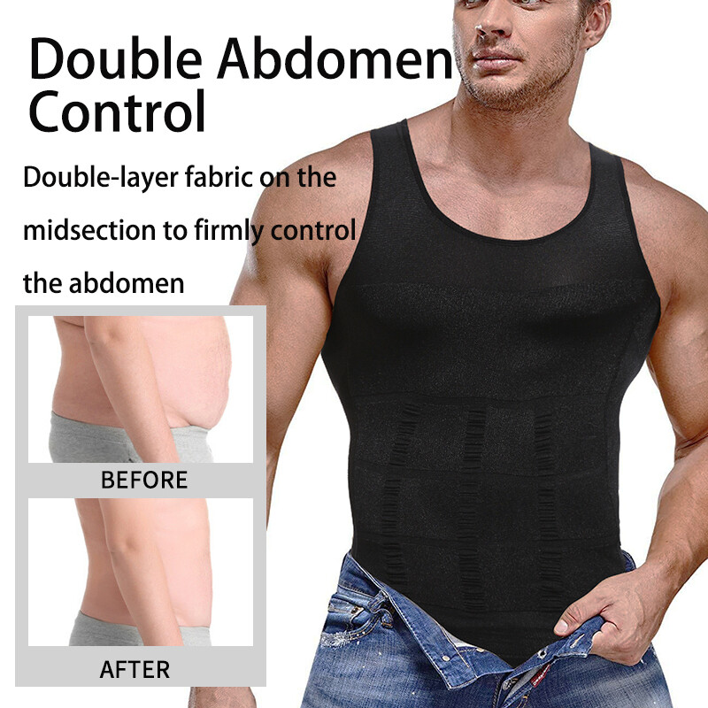 Men’s Slimming Vest Abs Abdomen Compression Shirt Workout Tank Tops Body Shaper