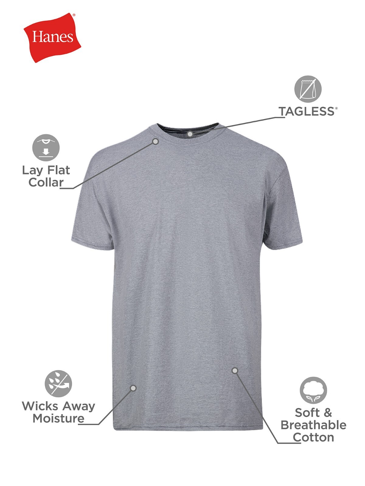 6 Pack Hanes Men’s Value Pack Assorted T-Shirt Undershirts Size S-3XL NEW