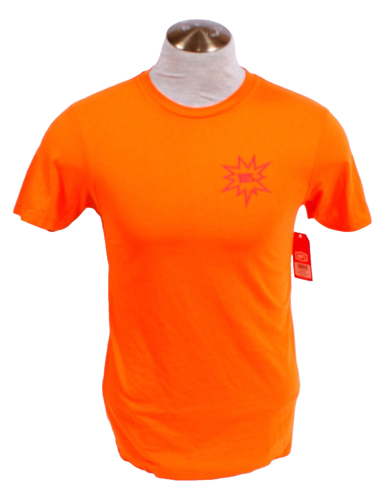 100% Men’s S Orange Short Sleeve Tee T-Shirt