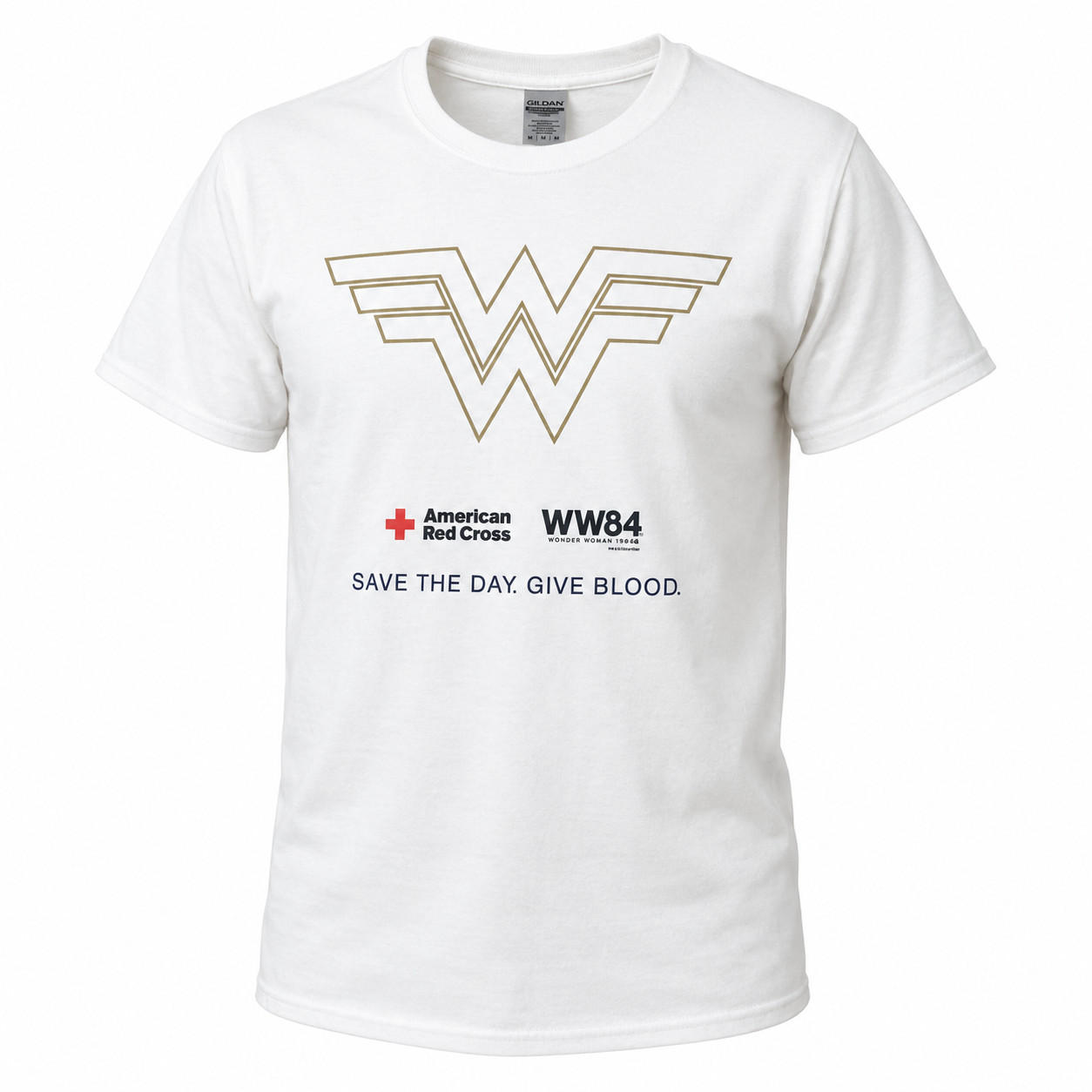 Wonder Woman 1984 American Red Cross T-Shirt Men’s M White Save The Day Give Blo