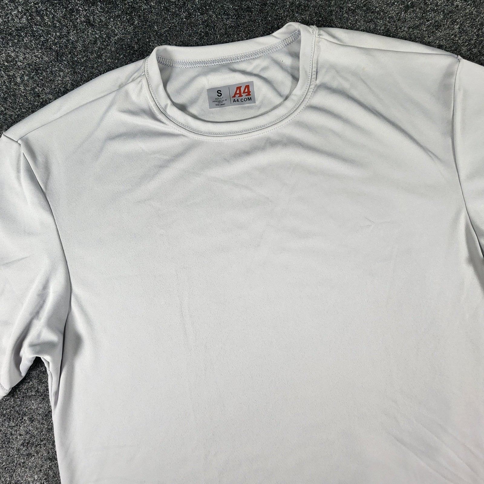 A4 Cooling Performance T-Shirt Mens Small Gray Short Sleeve Athletic Gym N3142