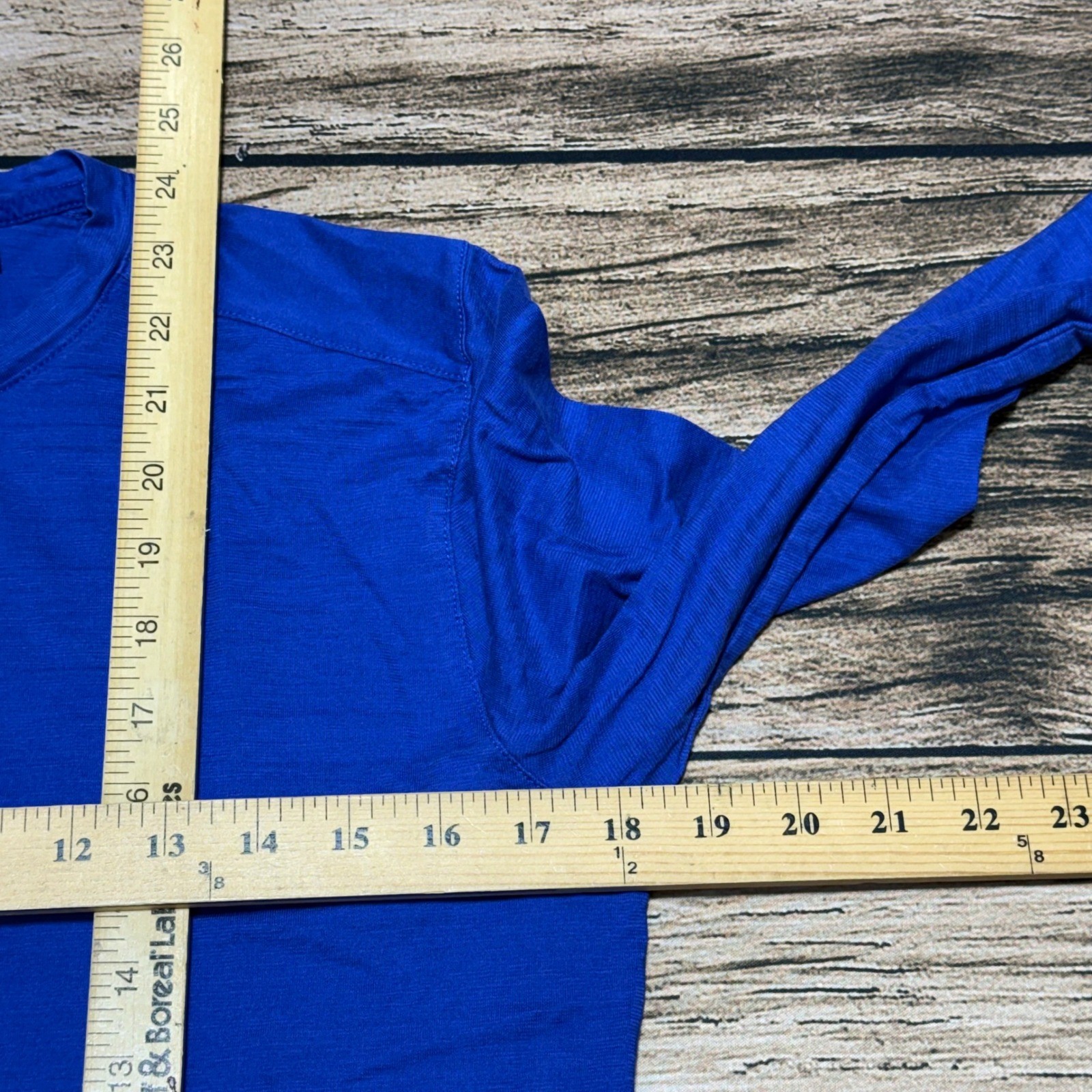 Hugo Boss Long Sleeve T-Shirt Mens Small Blue Slim Fit Mercerized Cotton Tee