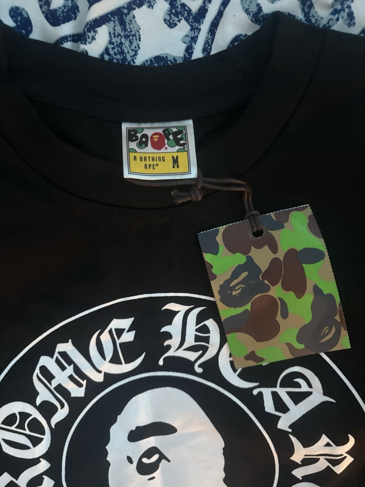 A Bathing Ape BAPE Men’s Black Graphic Logo Crew Neck Short Sleeve T-Shirt M