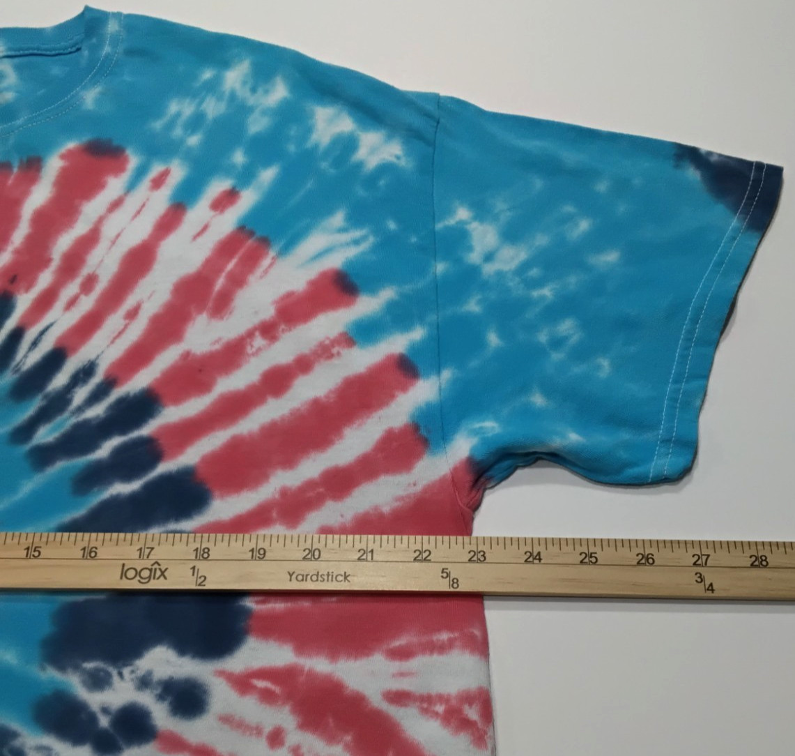 New Tie Dye Men’s T-Shirt Red Blue Adult XL Multicolor Summer Spiral