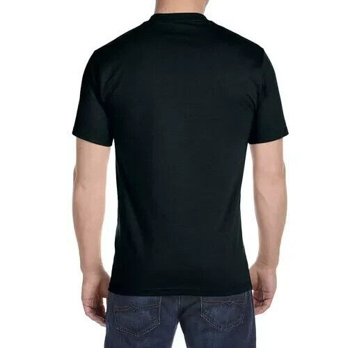 Hanes Men O5280 T-Shirt BLACK Sz 2XL-Large Crewneck Short Sleeve Plain Cotton