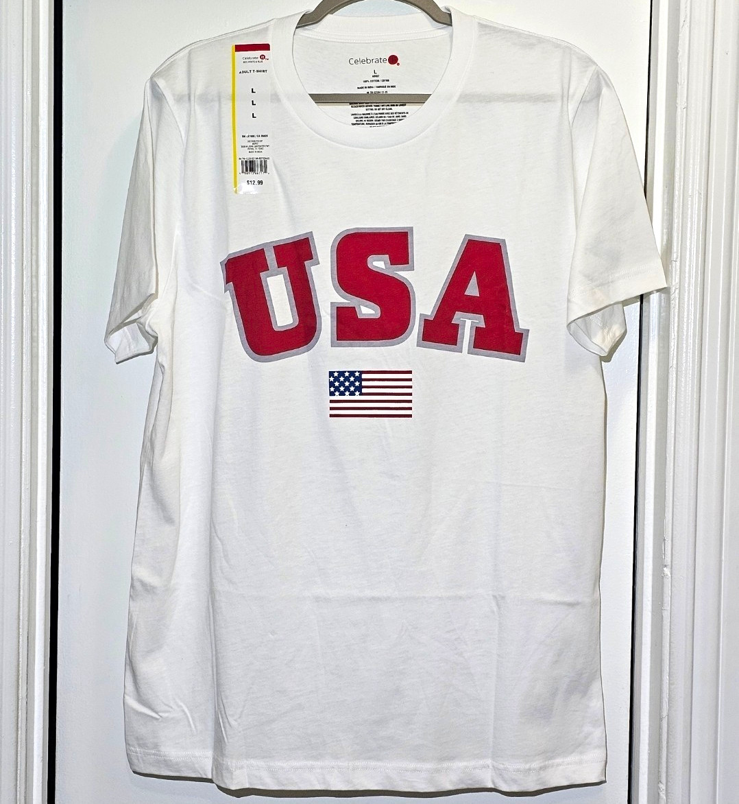 NEW Unisex USA Flag Graphic Crew Neck Shirt 100% Cotton T-Shirt NWT