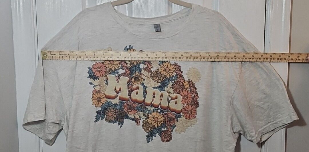 Next Level Apparel Women’s Short Sleeve T-Shirt 3XL MAMA Floral Print