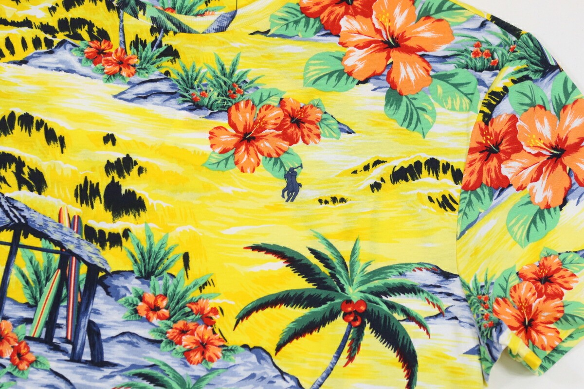 Polo Ralph Lauren Classic Fit Cotton Crewneck Full Print Floral T-Shirt – Yellow