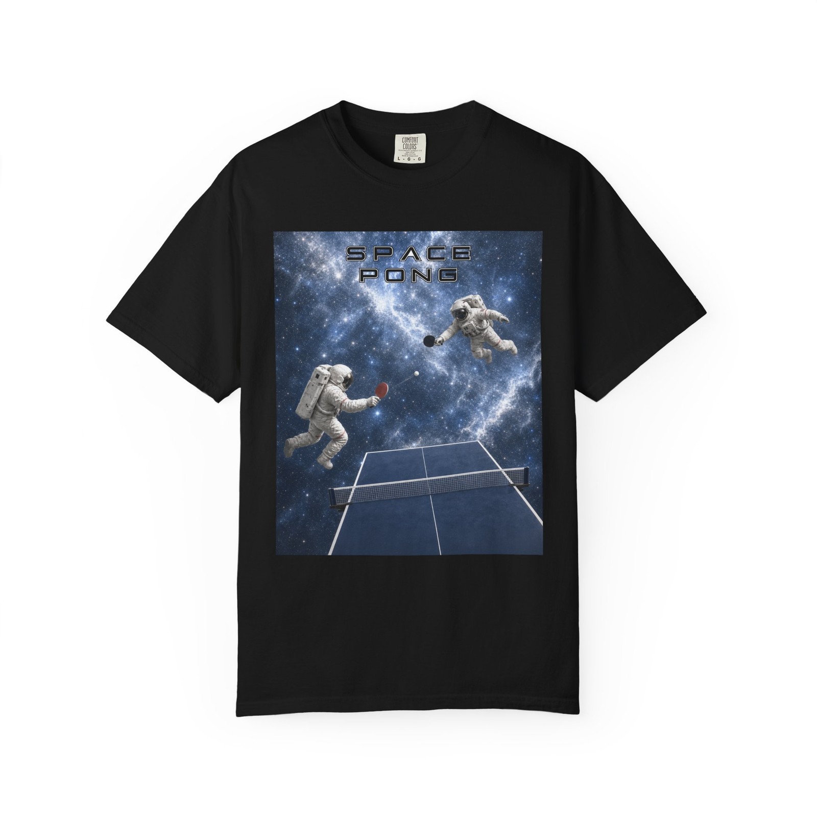 Space Ping Pong | Astronauts Playing Table Tennis Unisex Garment-Dyed T-shirt
