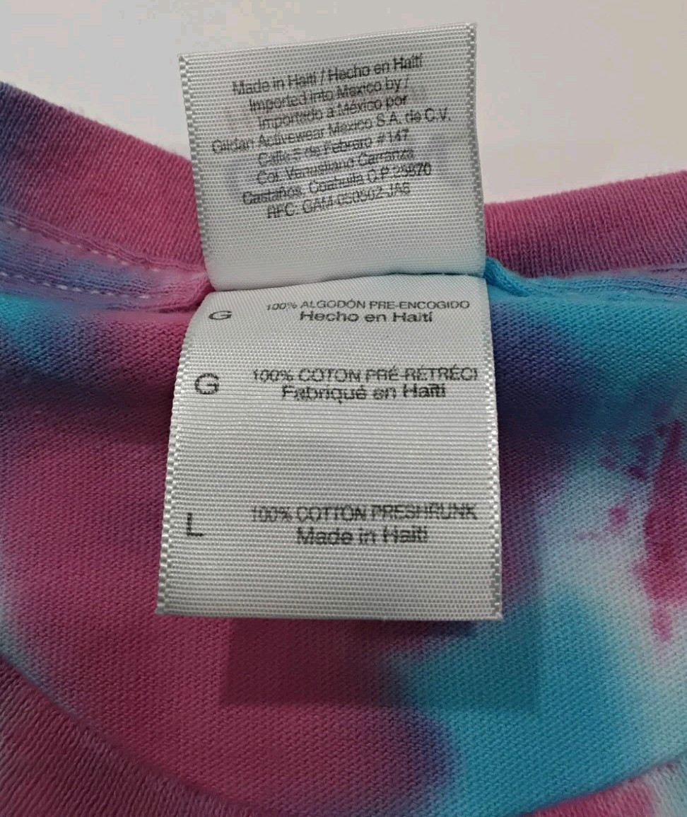 New Tie Dye Men’s T-Shirt Blue Pink Adult Large Multicolor Summer Spider