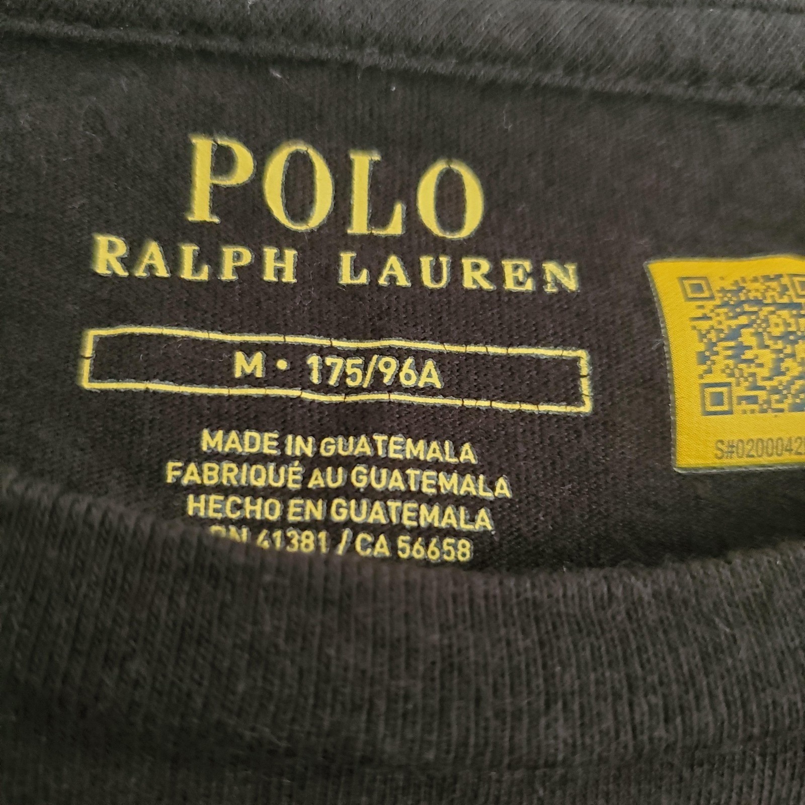 Polo Ralph Lauren Shirt Mens Medium Black Long Sleeve Red Pony Cotton Logo