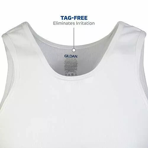 Gildan Men’s A-Shirt Tanks, Multipack, Style G1104, White Tank Tops