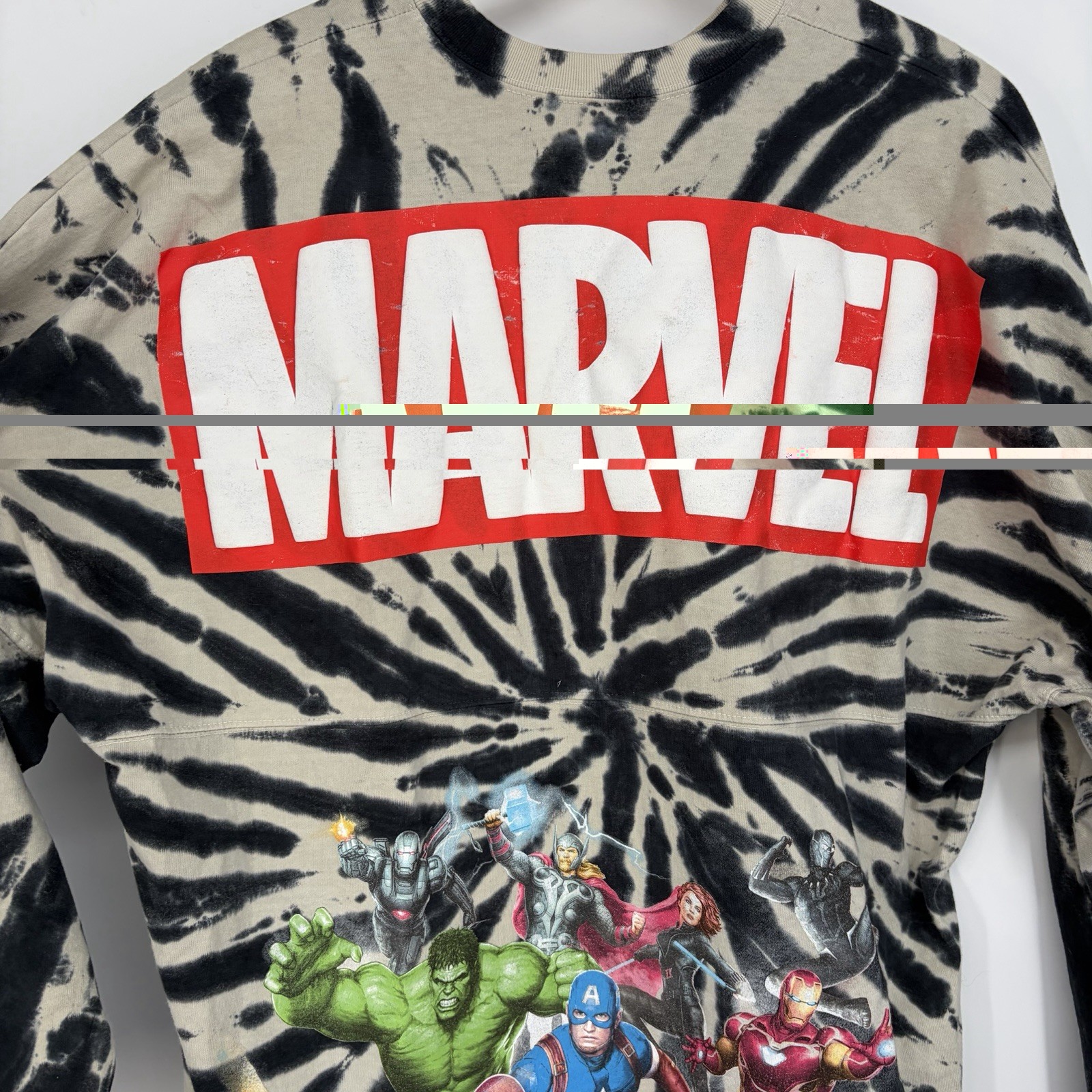 Marvel Avengers Tie Dye Shirt Mens XL Oversized Super Hero Spirit Jersey Disney