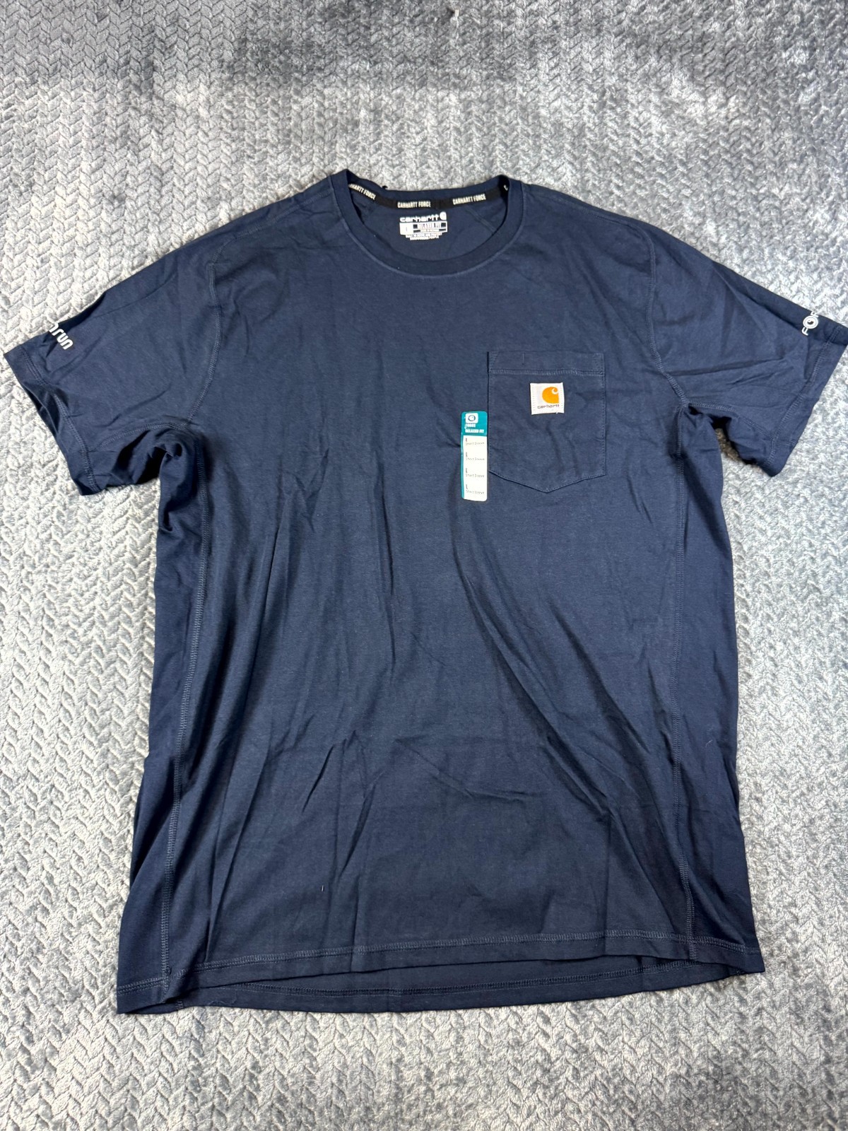 Carhartt Force T Shirt Men Large Black Relaxed Fit Midweight Pocket Short Sleeve