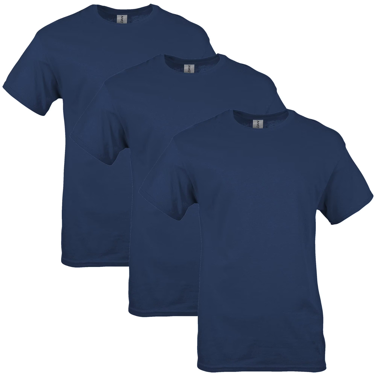 Gildan Mens Heavy Cotton T-Shirt , L, Navy (Pack of 3) 3 Navy