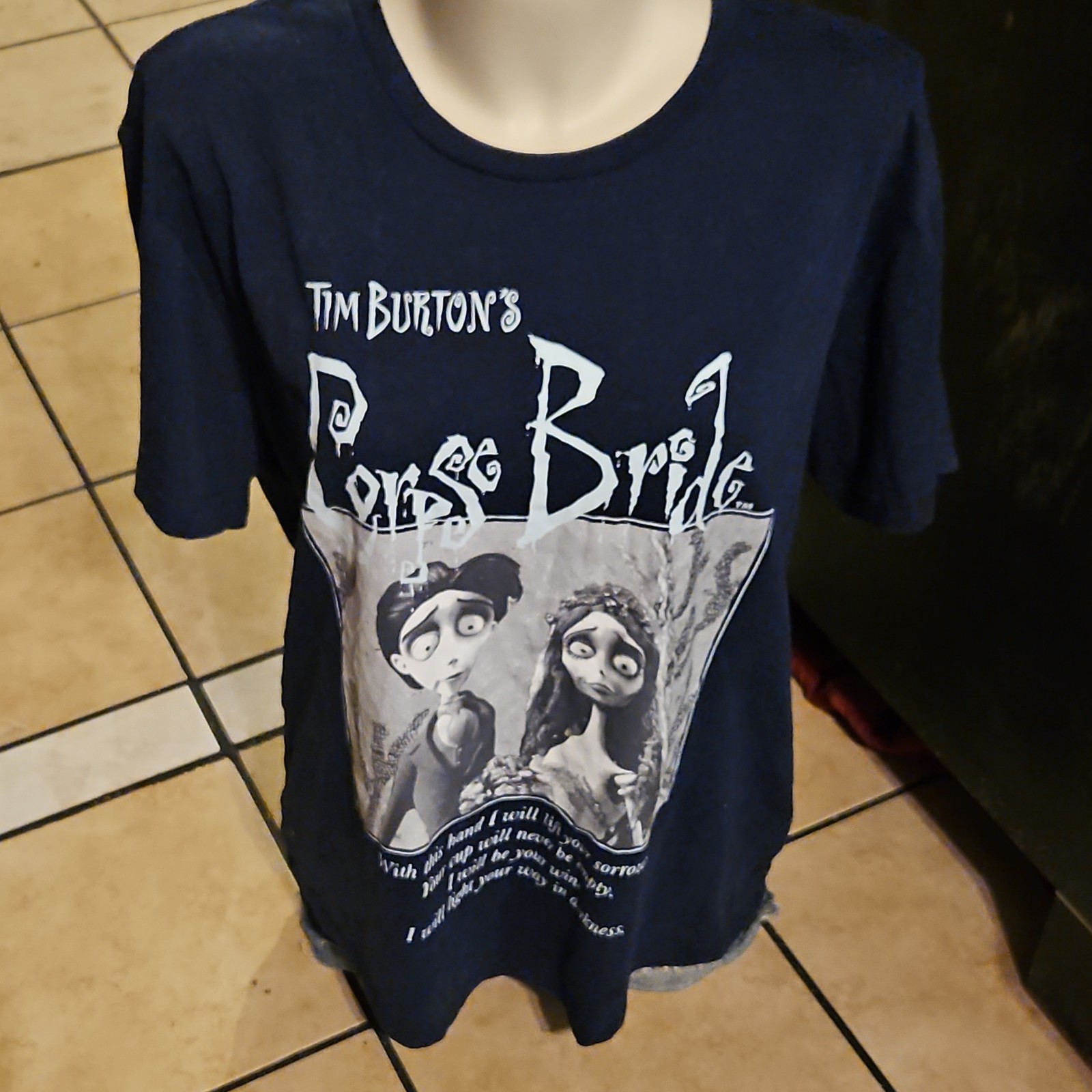 Hybrid Apparel Men’s XXL Navy Crew Neck Short Sleeve Corpse Bride Graphic Tee