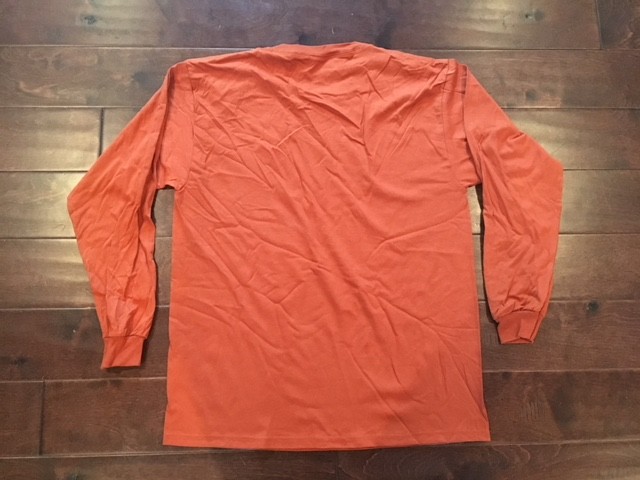 Delta Magnum Weight 100% Cotton Long Sleeve T-Shirt Burnt Orange L Large NEW