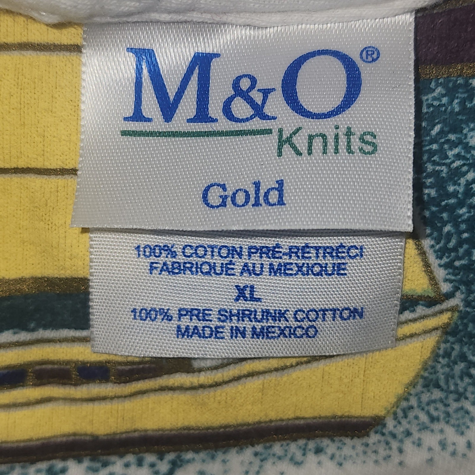M&O Knits Cozumel Mexico Sailboat Graphic Tee Mens XL White Good Vintage Style