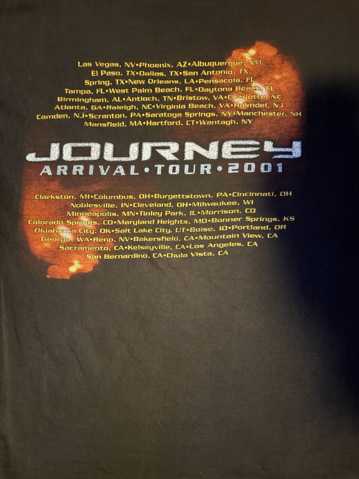 Men’s Vintage 2001 Delta Journey Tour Band T Shirt Size L