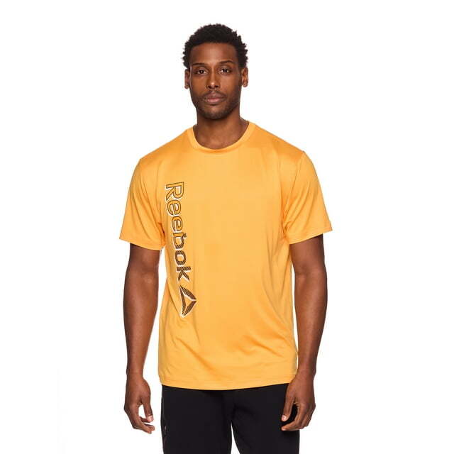 Reebok Tee Men’s Size S Orange Glow Graphic Short Sleeve –Y4–