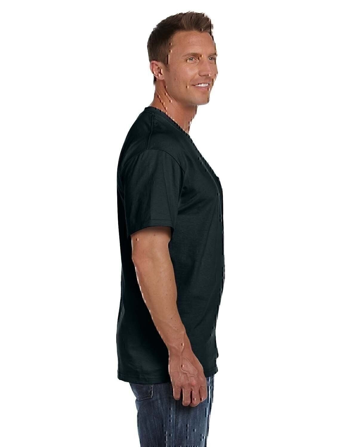 Fruit of the Loom Men’s Pocket T-Shirts L-3X 4-PACK Black or Gray COTTON