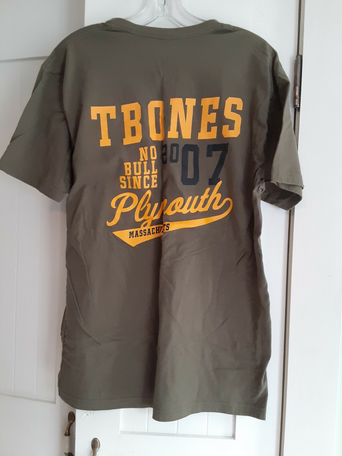 Next Level T-BONES STRONG (Plymouth MA ) SSleeve TShirt Army Green Size XS