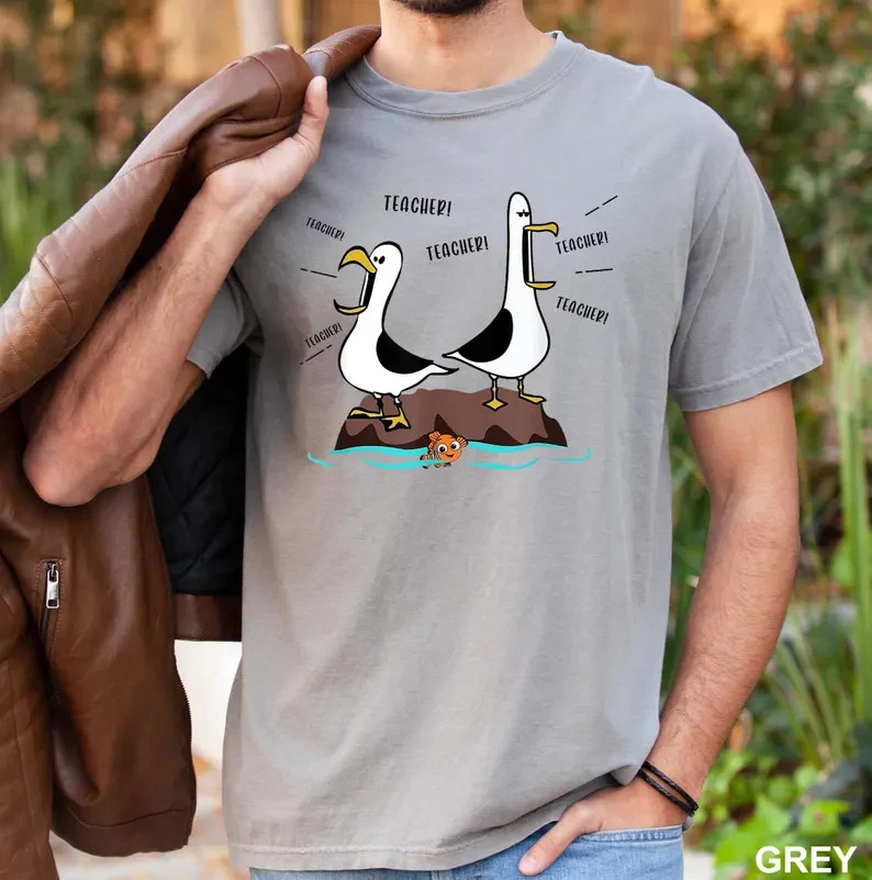 Personalized Teacher Shirt Funny Ms. Name Seagull Meme Graphic Tee Gift