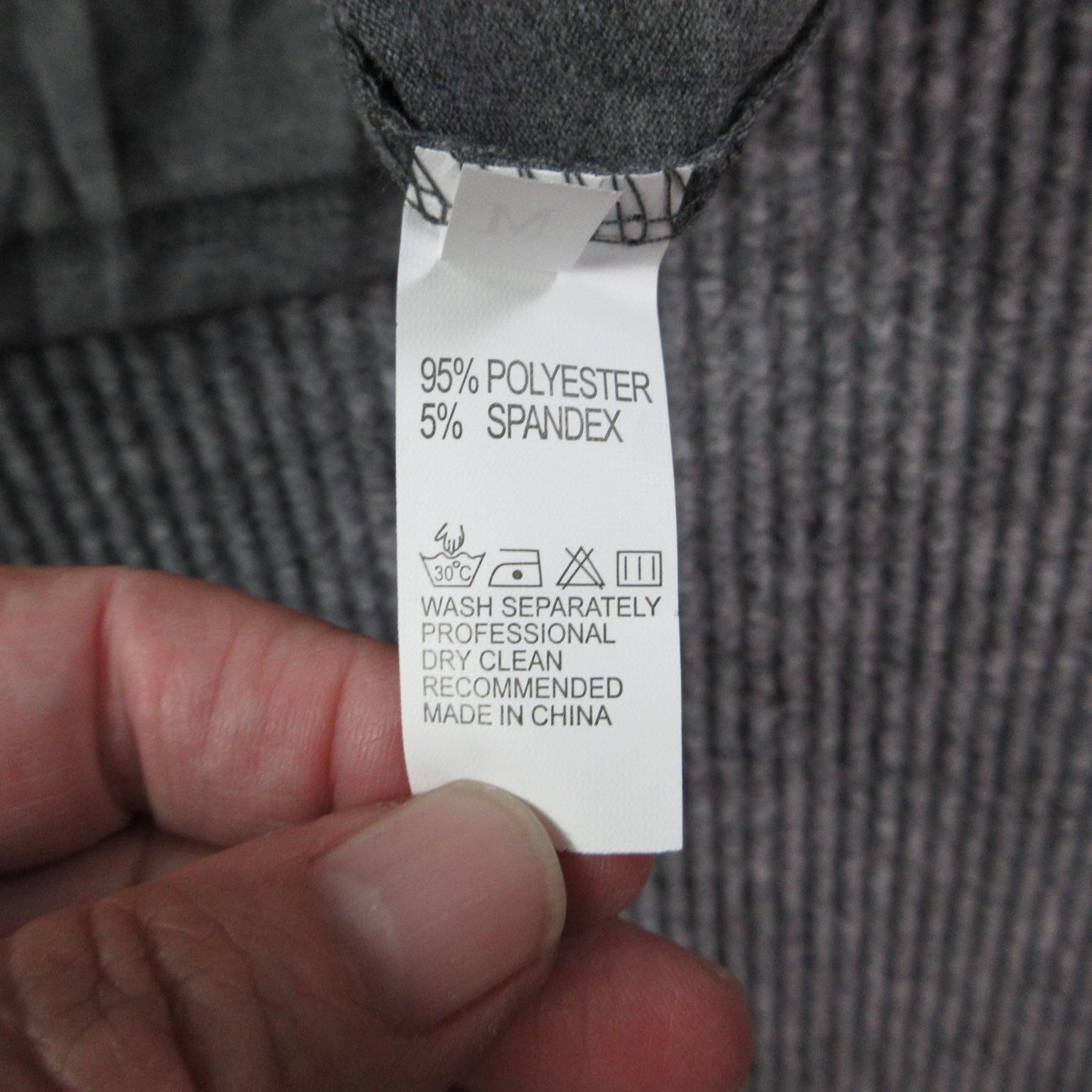 Gray V-Neck Shirt Mens M Polyester Spandex Short Sleeve Relaxed Lightweight NWOT