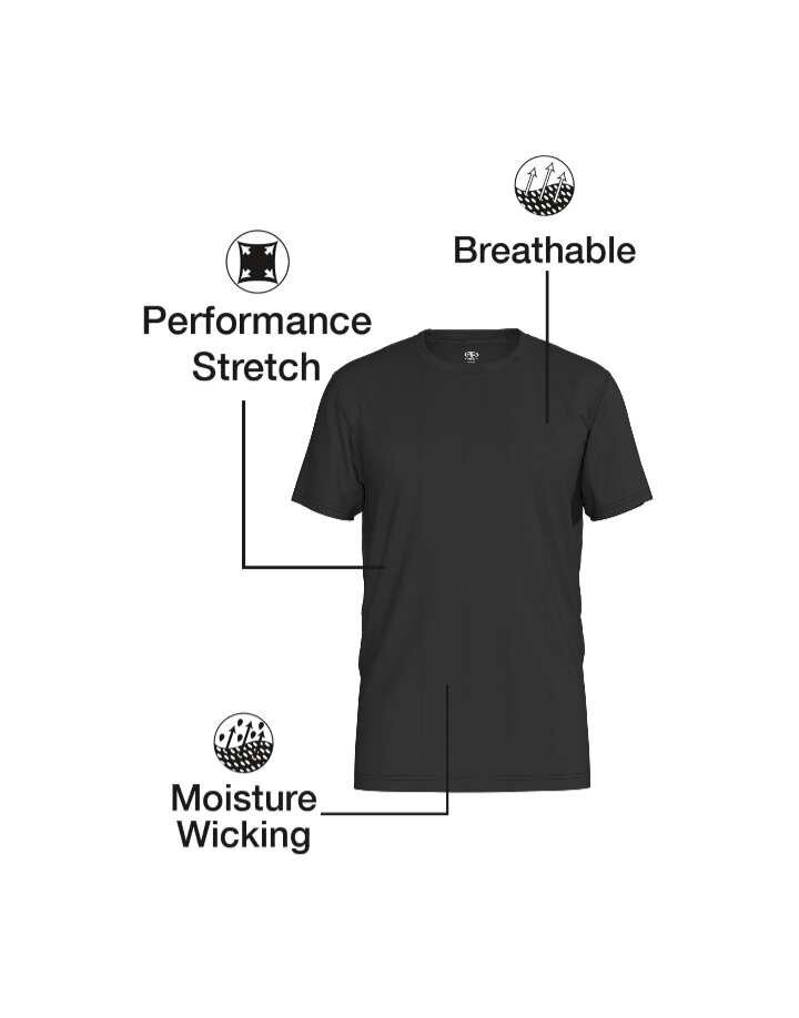 3 Pk Athletic Works Men Breathable Mesh Crew Tees Shirt Blue Black S M L XL 2X3X