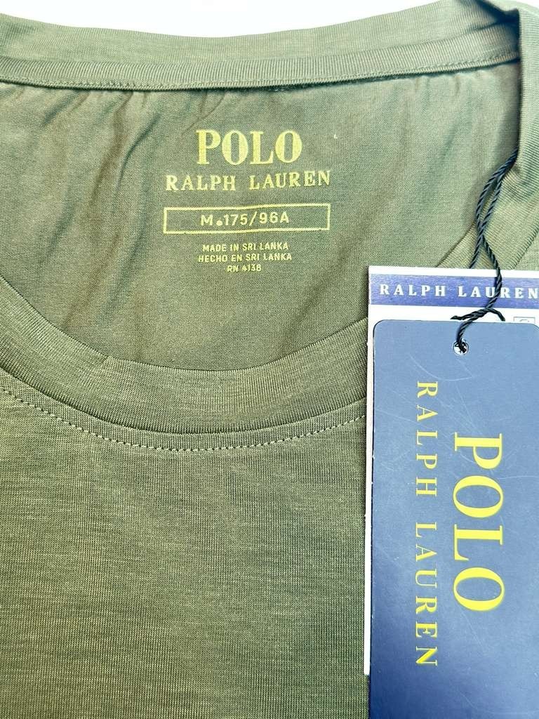 NWT Polo Ralph Lauren Men Crew Neck Olive Green T Shirt Free Shipping
