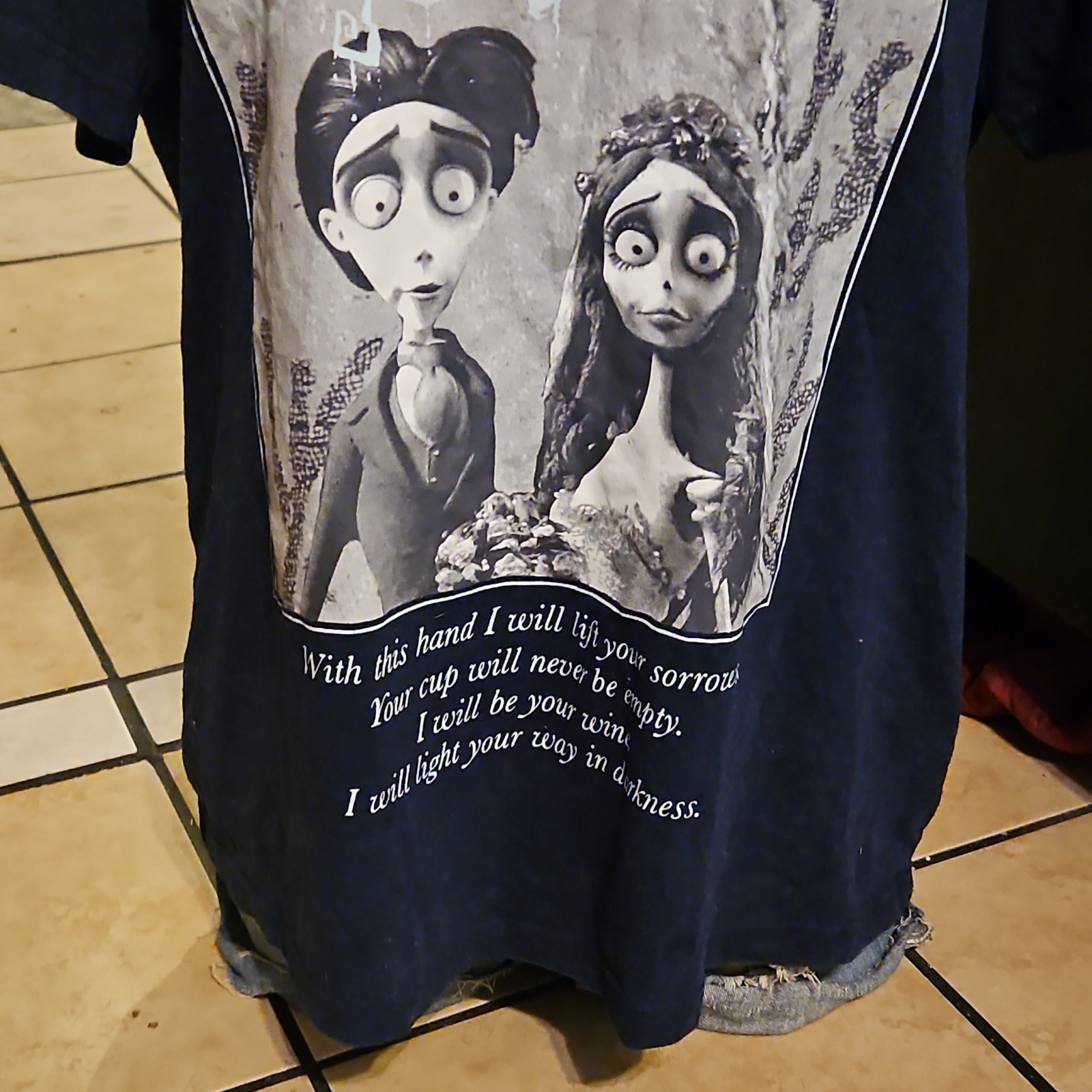 Hybrid Apparel Men’s XXL Navy Crew Neck Short Sleeve Corpse Bride Graphic Tee