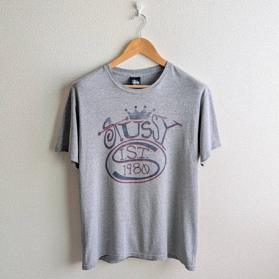 Stussy Crown IST 1980 Graphic T-Shirt Gray Men’s Medium Made in Mexico