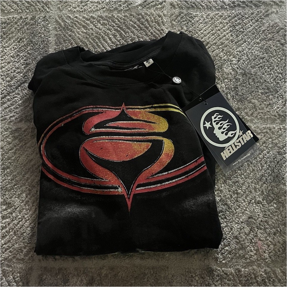 NEW Hellstar Men’s Black Graphic Print Logo T-Shirt Size M