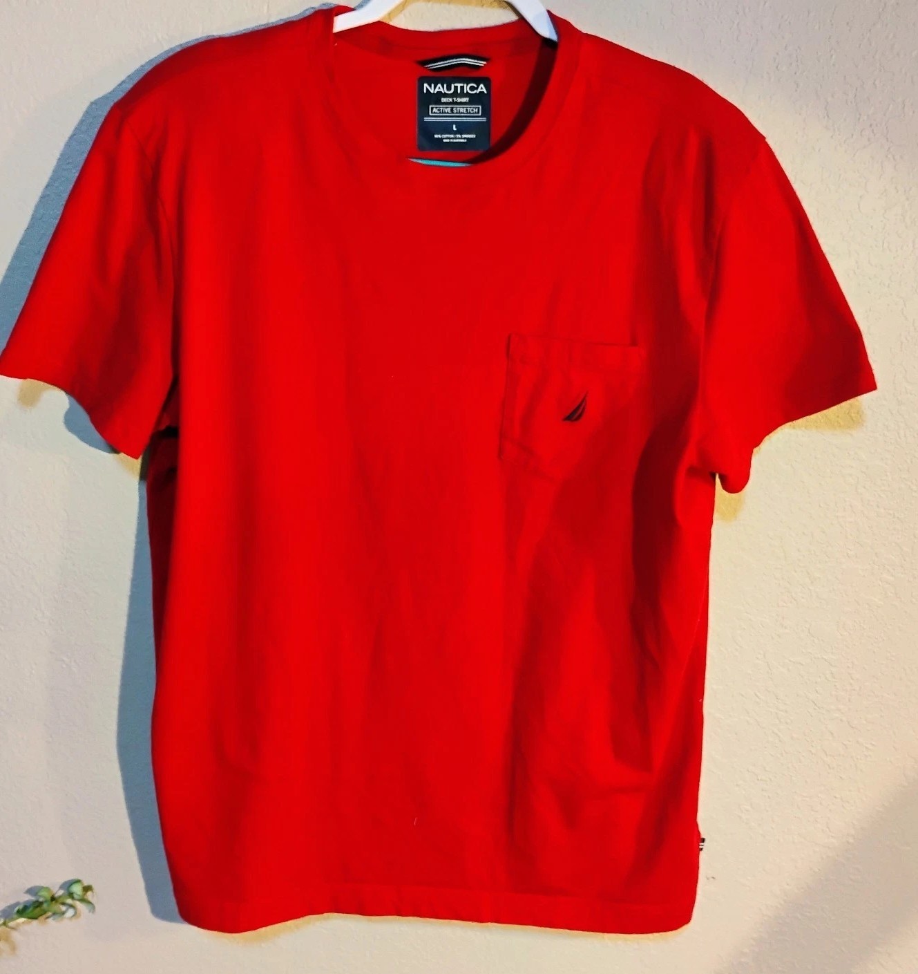 Nautica Men’s Short Sleeve T, Size L, Athletic High Performance, Easy Care