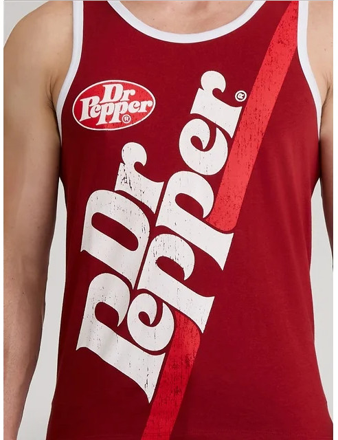 NEW Dr Pepper Men’s Graphic Tank Top – Sz Large – Cotton Blend – Machine Wash
