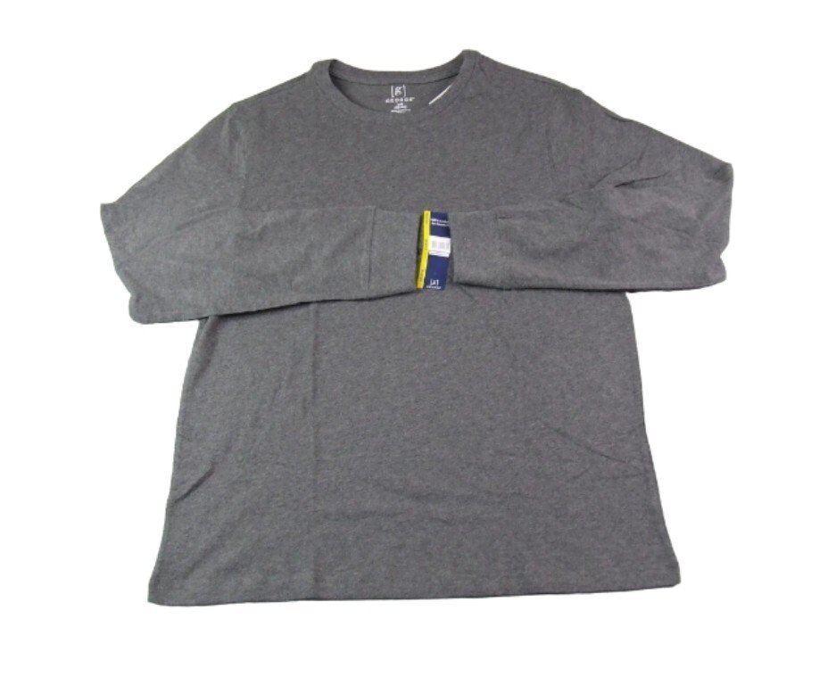 George Men’s Pick Color Long Sleeve Crew-Neck Solid Plain T-Shirts Tee: S-XL