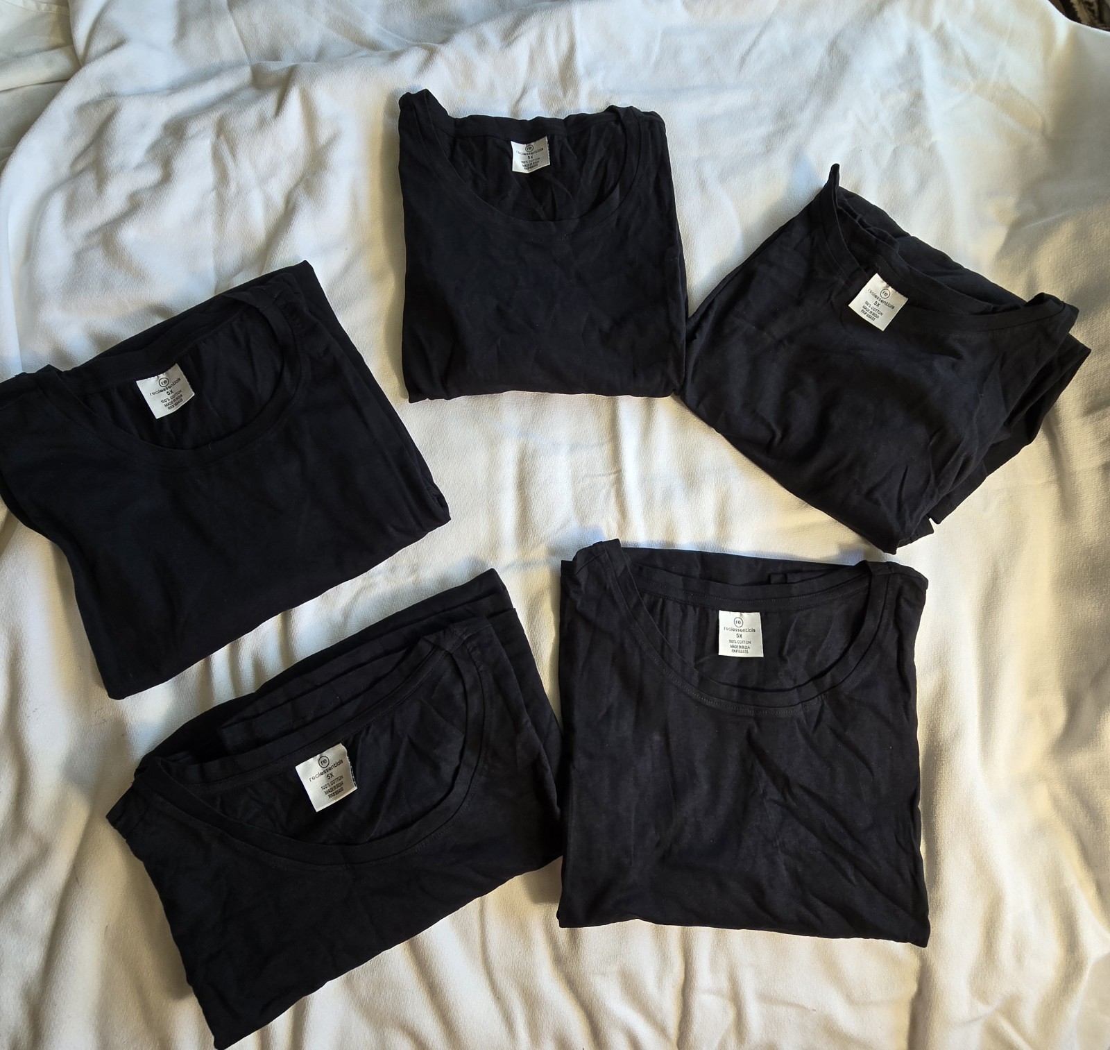 Men’s Muscle Tank 5XL Black 5pack Machine Wash Lightweight Big&Tall New