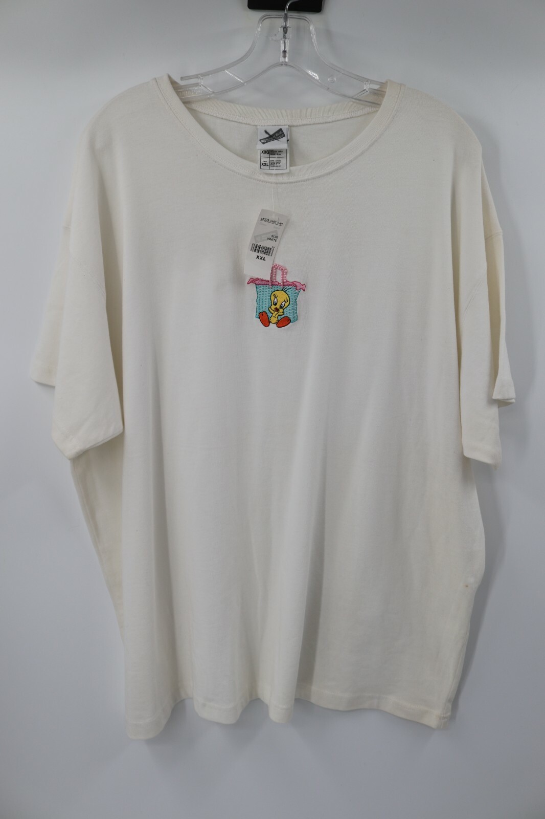 NWT Vintage warner bros men’s XXL short sleeve looney tunes shirt beaded white