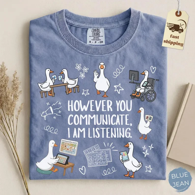 SLP Speech Therapy Shirt AAC Awareness Graphic Tee Inclusive Communication