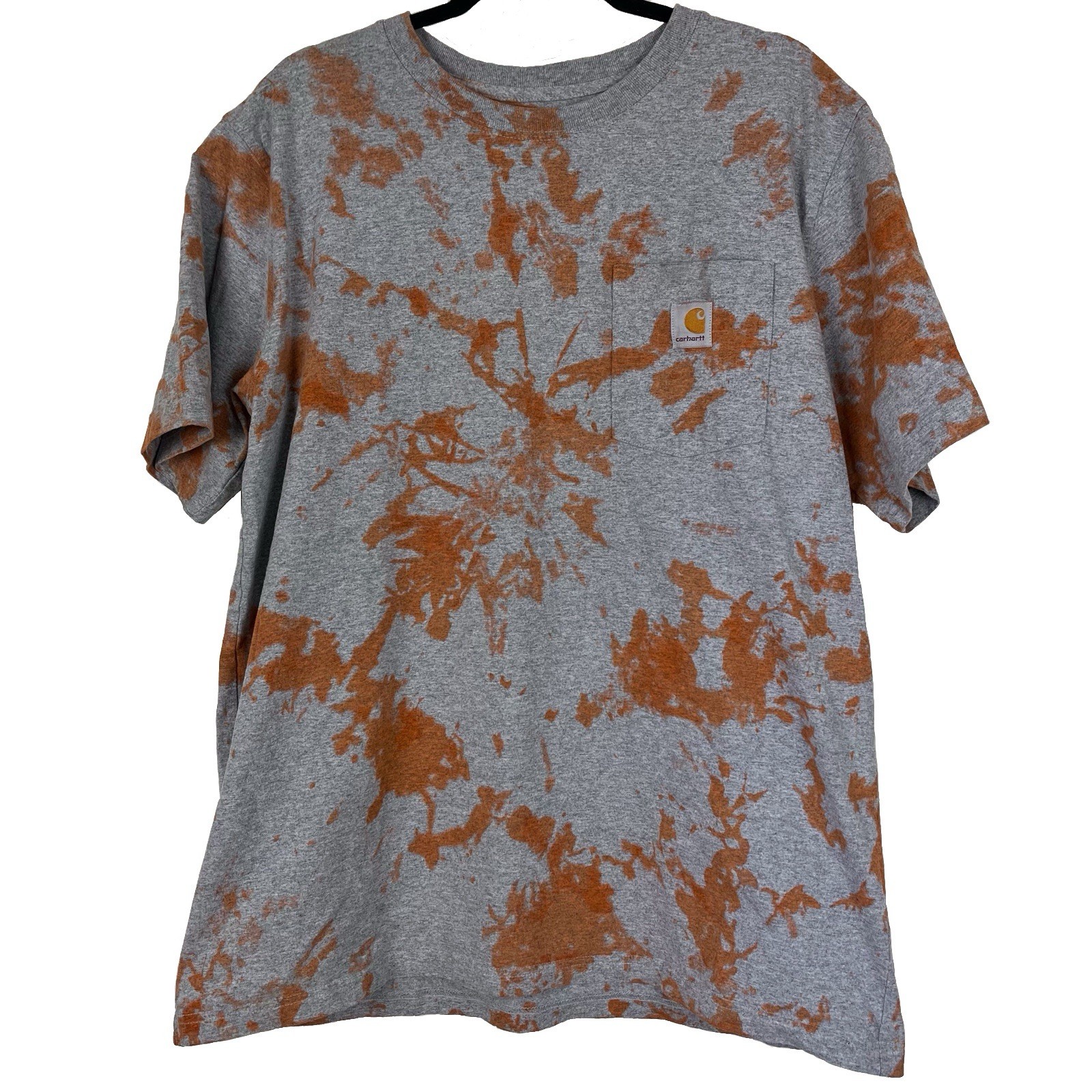 Carhartt Men’s Rust Bleach Tie Dye Pocket Tee Original Fit Workwear Size XL